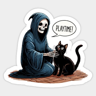 Playtime - The Death and black cat Sticker